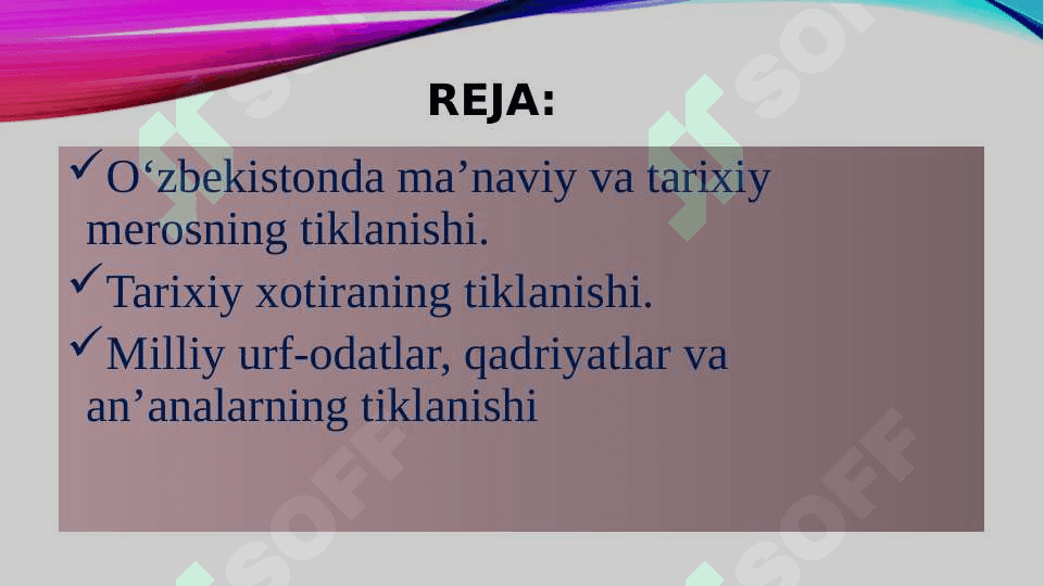MUSTAQILLIK YILLARIDA O‘ZBEKISTONNING MA’NAVIY VA MADANIY TARAQQIYOTI 2