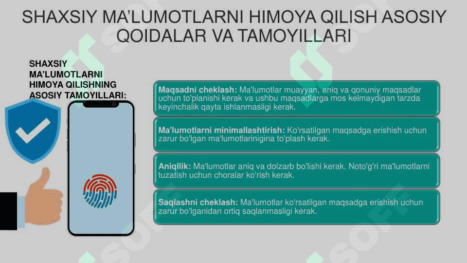 KOMPYUTER DASTURLARI VA  AXBOROT TIZIMLARIDA SHAXSIY  AXBOROTLARNING HIMOYASINI  TA’MINLASH 6