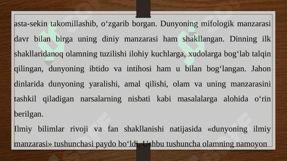 Dunyoning ilmiy manzarasi va evolyusiyasi 4