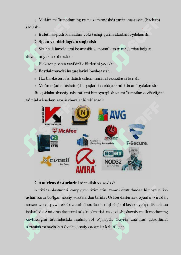 KOMPYUTER DASTURLARI VA  AXBOROT TIZIMLARIDA SHAXSIY  AXBOROTLARNING HIMOYASINI  TA’MINLASH 3