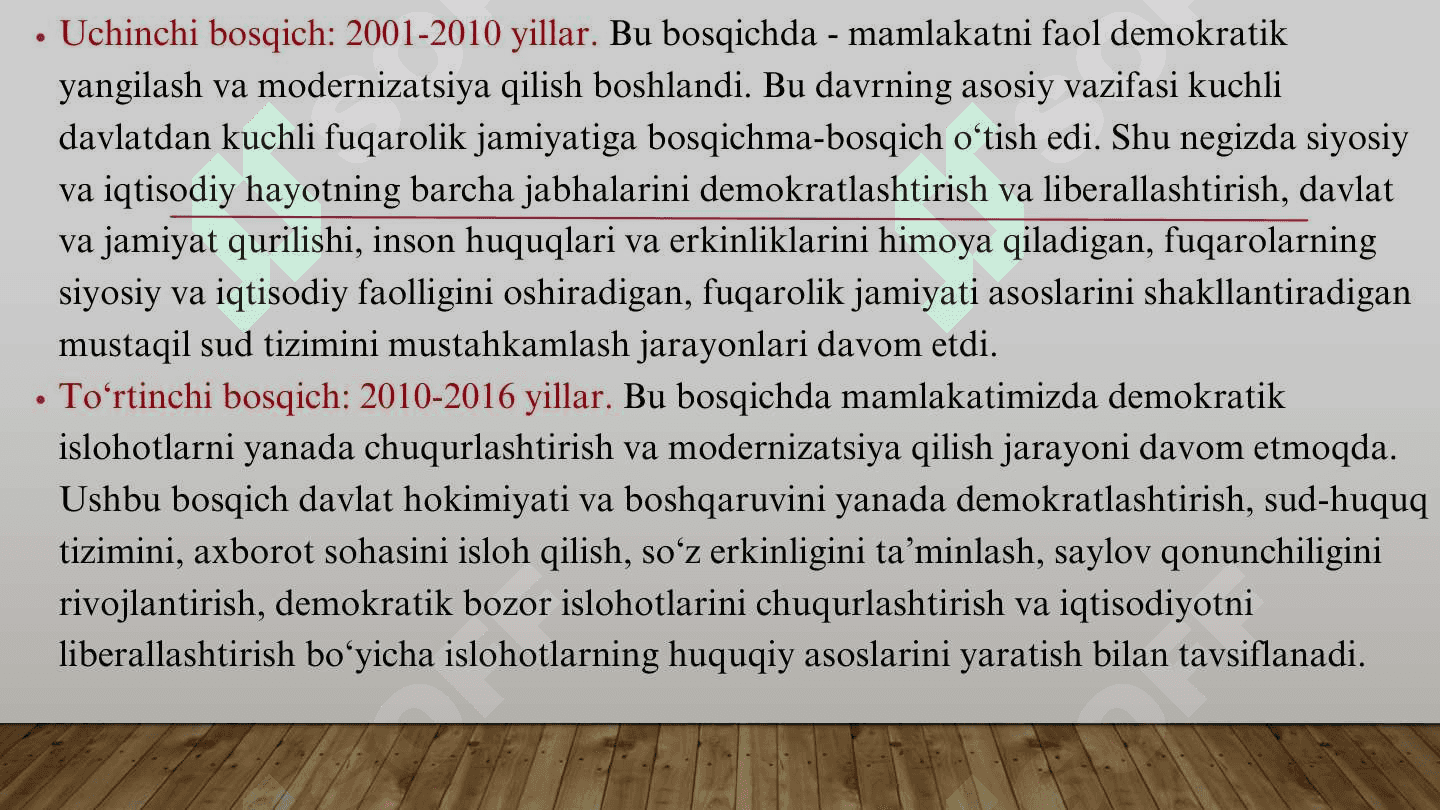 O‘zbekistonning eng yangi tarixi o‘quv kursining predmeti, maqsadi va vazifalari 8