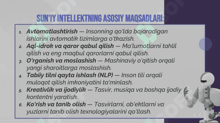 Zamonaviy Sun’iy intellekt tizimlari 4