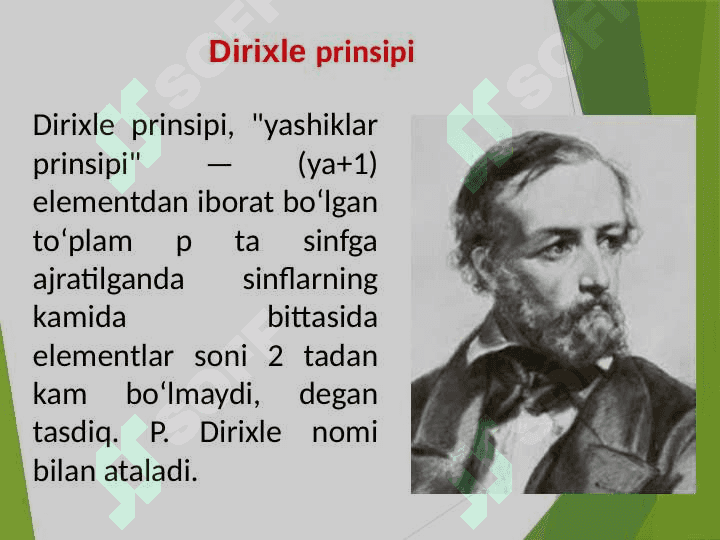 Dirixle teoremasi.Ratsional sonlarni chekli zanjir kasr koʻrinishida ifodalash. 2