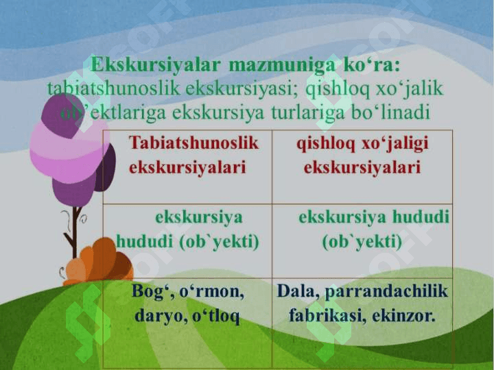 Ekskursiya turlari va ularni tashkil etish 7