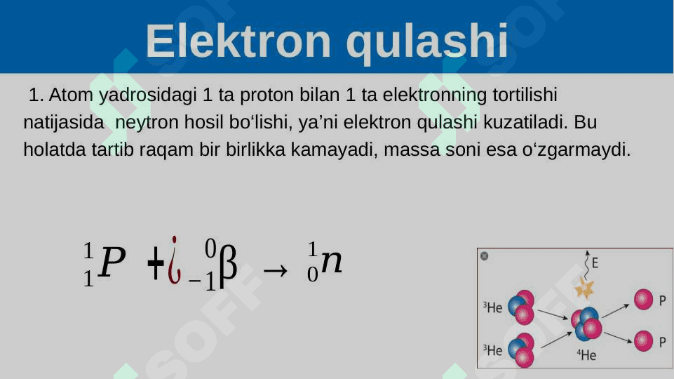 Yadro reaksiyalari α-yemirilish. β-yemirilish 3