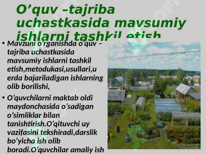 O'quv tajriba uchaskalarida mavsumiy ishlarni tashkil etish 2