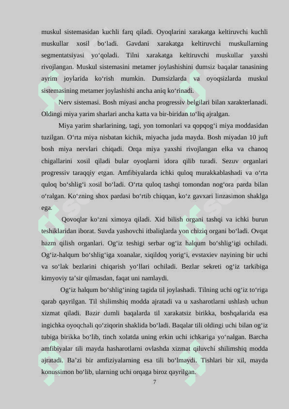 Amfibiyalarning umumiy tasnifi 7