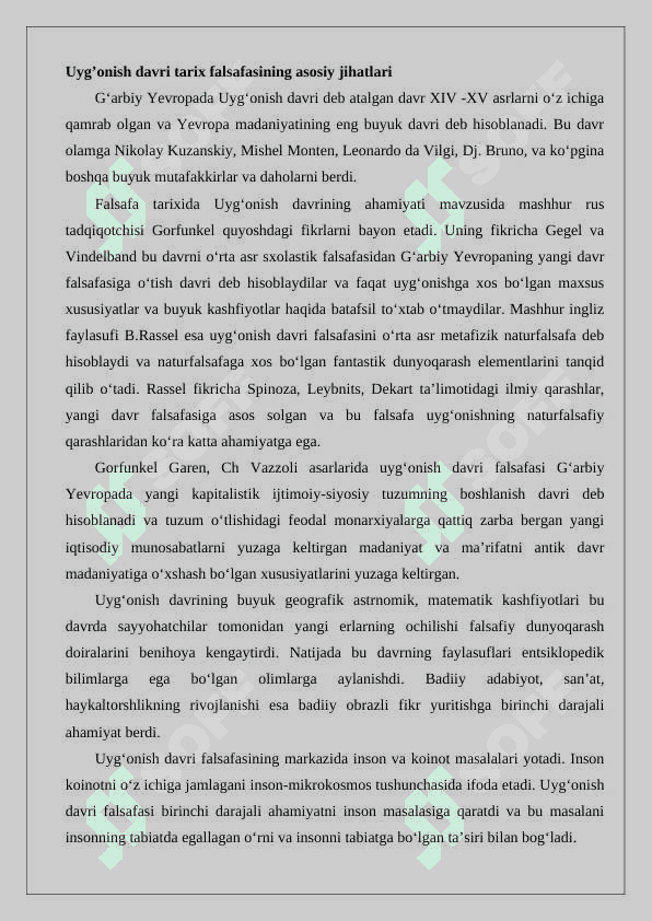 uyg'onish davri tarix falsafasi 2