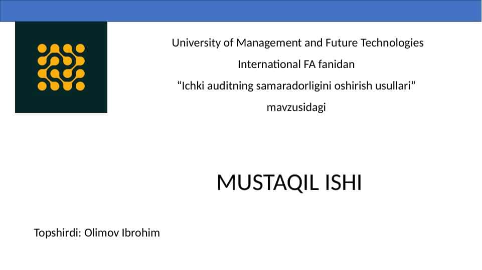 Ichki auditning samaradorligini oshirish usullari 1