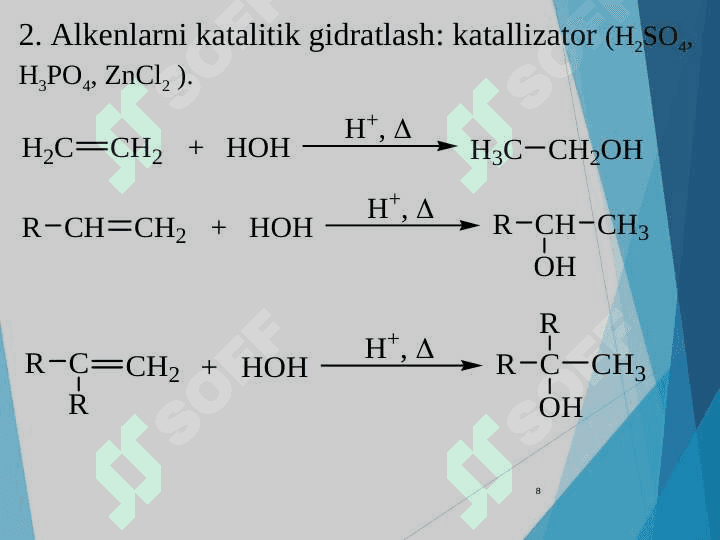 Bir atomli to`yingan spirtlar 8