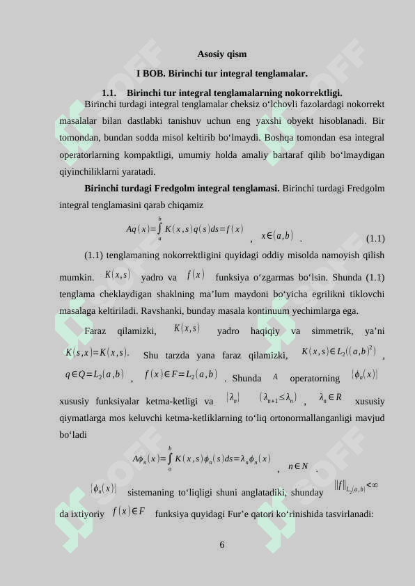 integral tenglamalarni yechish 6