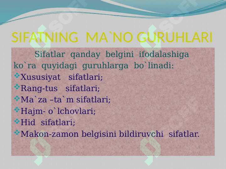 Sifatning yasalishi 4