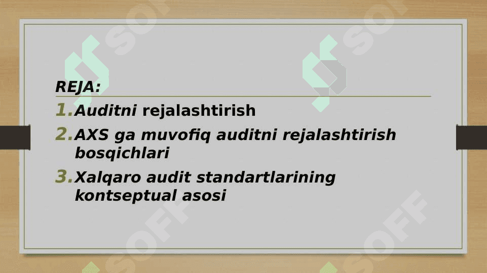 Auditni rejalashtirish 2