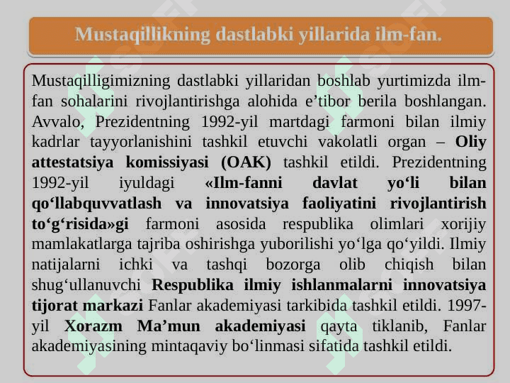 Mustaqillik yillarida ilm-fan 3