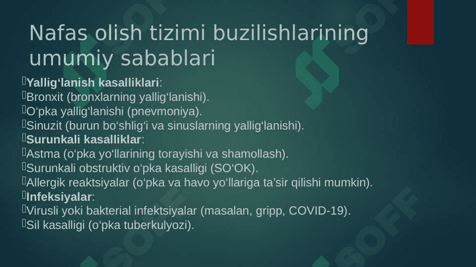 Nafas olish tizimining buzilishi 3