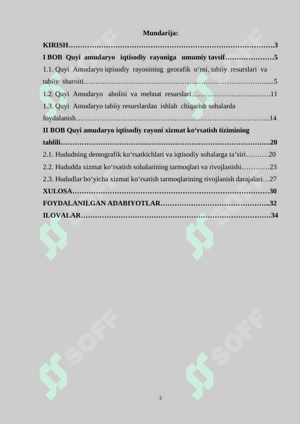 Quyi  Amudaryo  iqtisodiy  rayoni aholiga xizmat ko'rsatish sohalari hududiy xususiyatlari 2