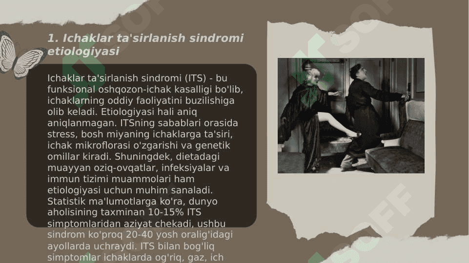 Ichaklar ta'sirlanish sindromi etiologiyasi, klinikasi, diagnostikasi, og'iz bo'shligida o'ziga o'zgarishlar, davolash va profilaktikasi 3