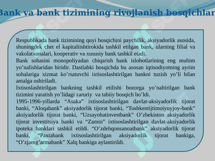 Banklar va bank tizimi 8