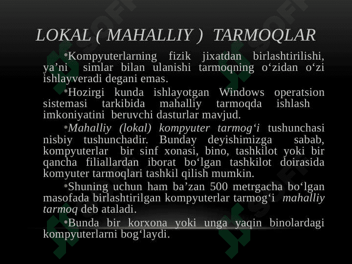 SIMSIZ ALOQA TARMOQLARI 3