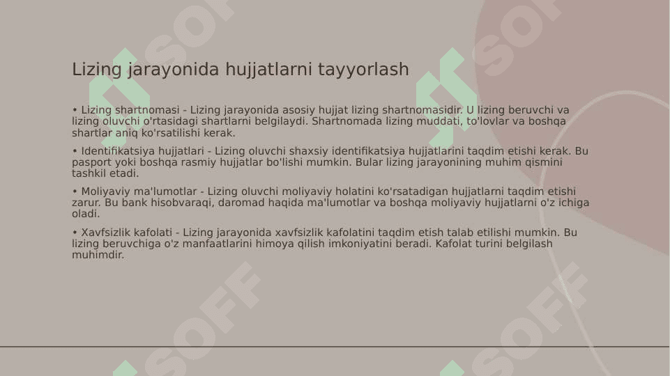 LIZING MUNOSABATLARI. 5