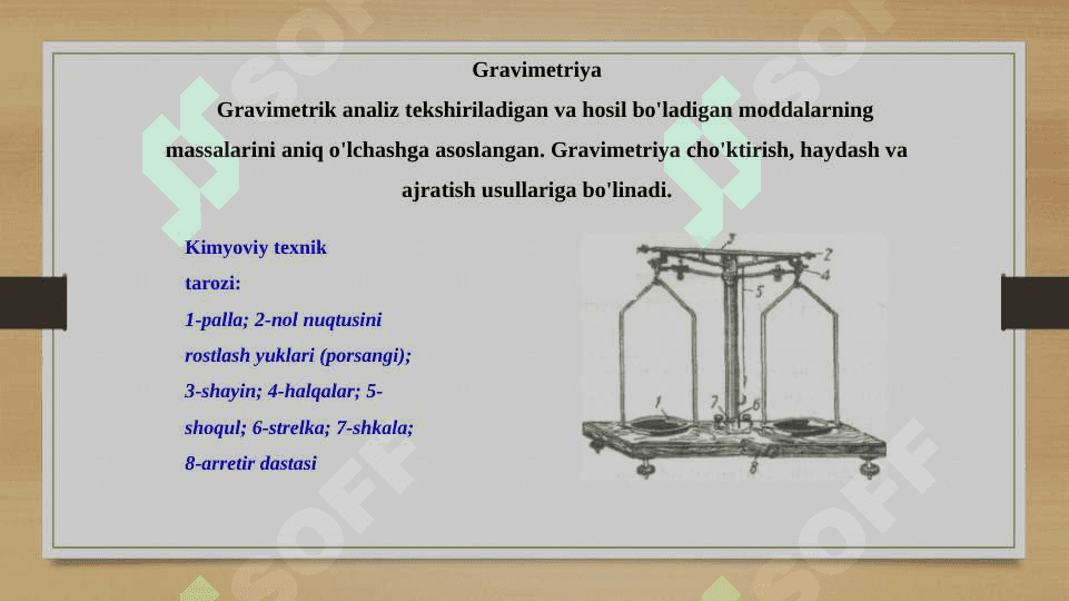 Miqdoriy analiz usulining sinflanishi.Gravimetrik analiz asosi va usullari 3