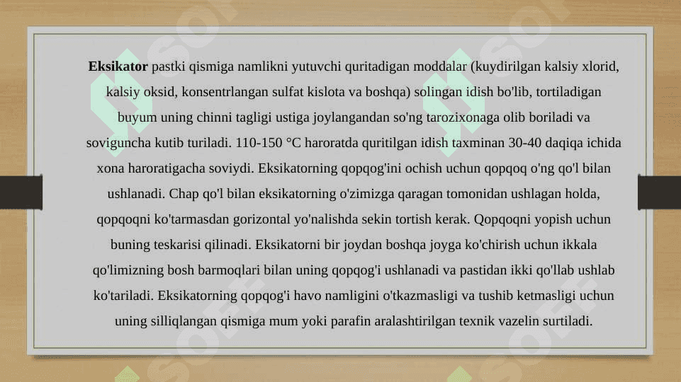 Miqdoriy analiz usulining sinflanishi.Gravimetrik analiz asosi va usullari 6