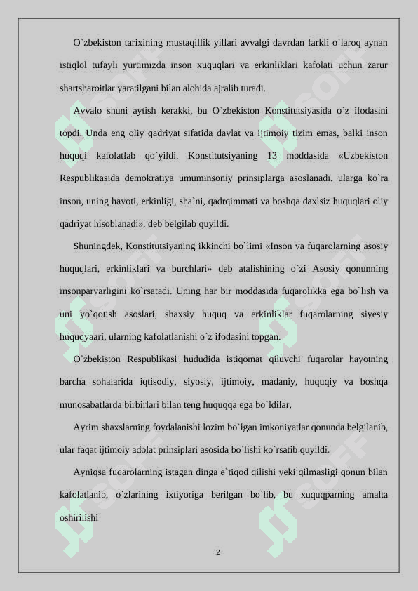 KONSTITUTSIYANING HAR BIR NORMASI HUQUQIY DEMOKRATIK DAVLAT QURISH MASALALARI 2