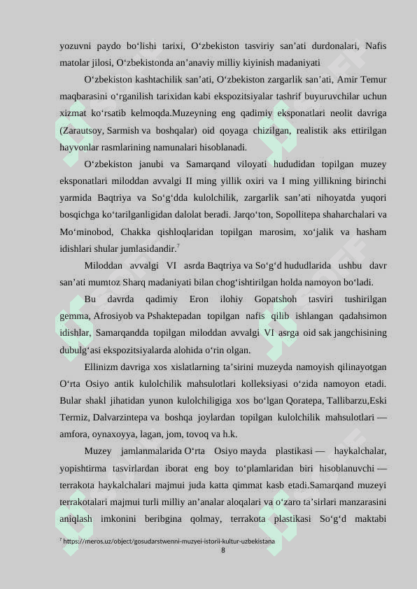 O'zbekiston Madaniyati tarixi davlat muzeyi 8