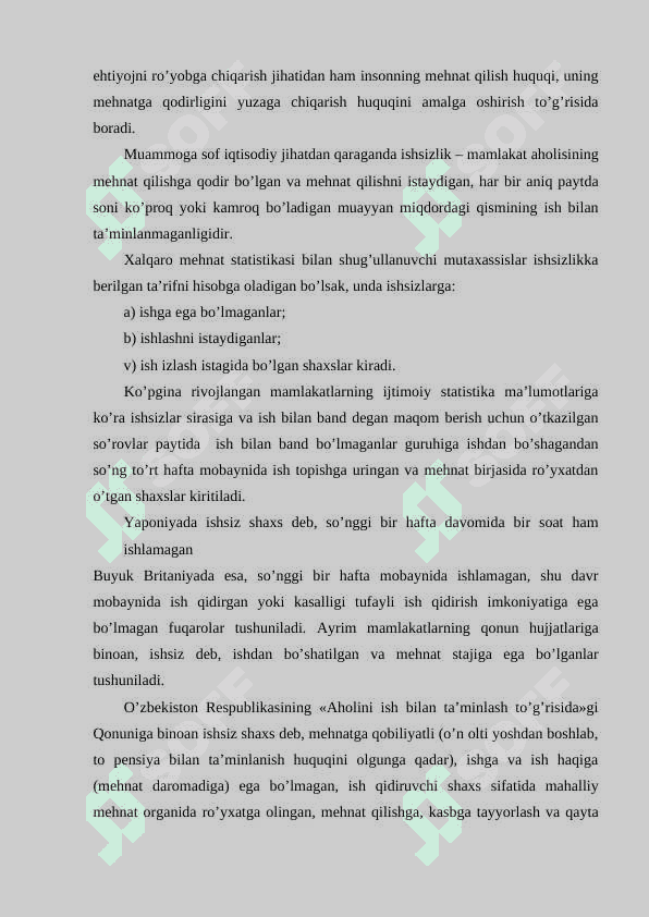 Ishsizlik kelib chiqish sabablari va nomoyon bo'lish shakillar 6