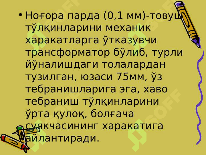Эшитув ва вестибуляр анализаторларининг физиологияси 7