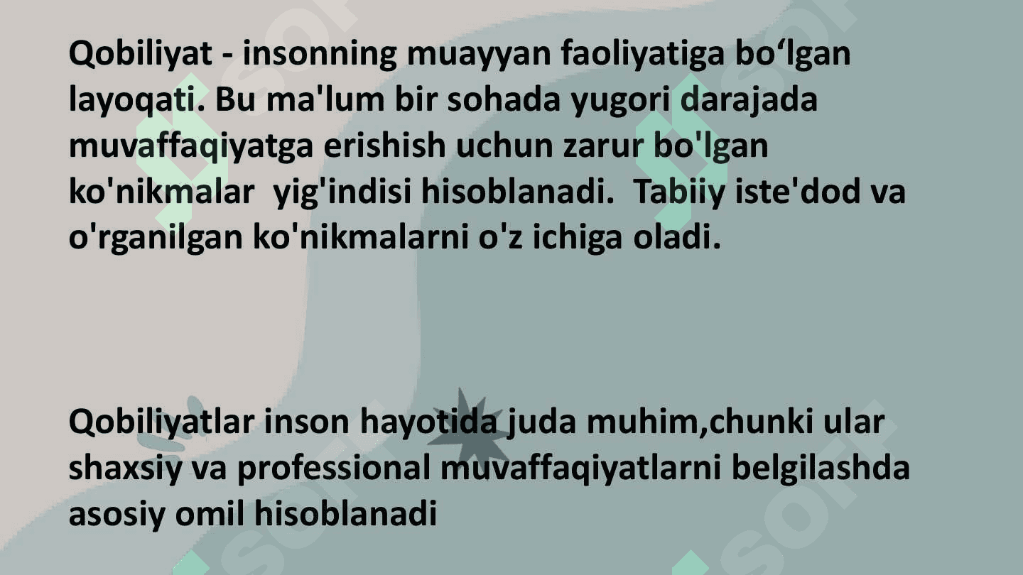 Qobiliyat rivojlanishiga taʼsir qiluvchi omillar 3