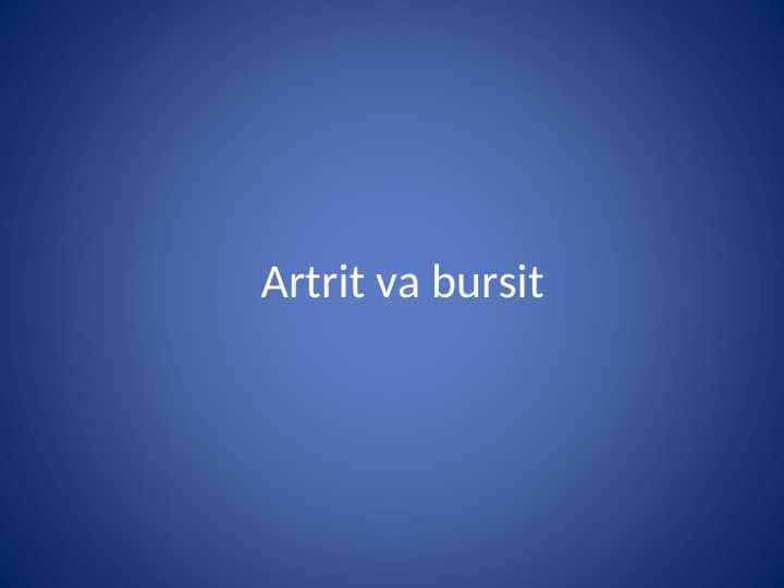 Artrit va bursit 1