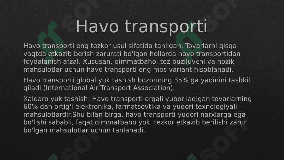 Ekspeditorlikda transport turlarini tanlash va ulardan foydalanish 4