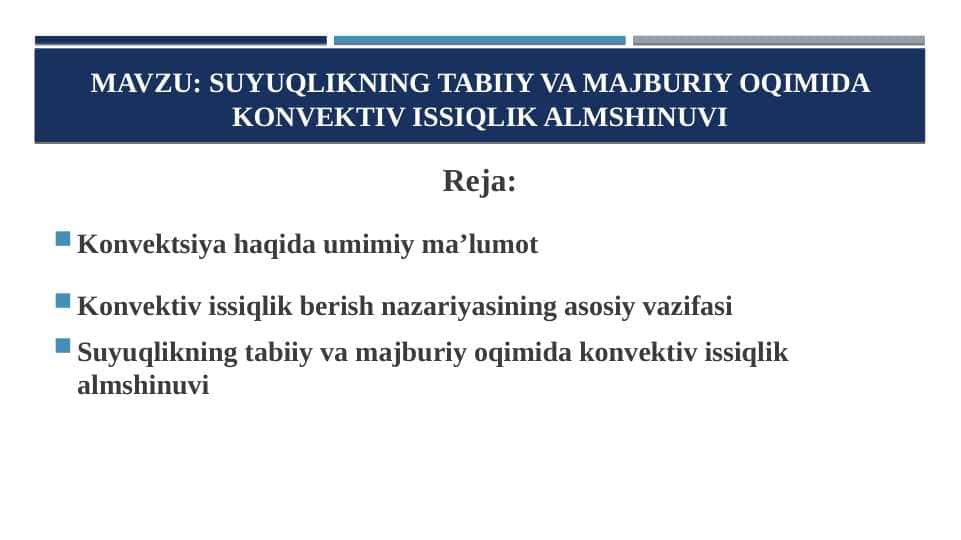 suyuqlikning tabiiy va majburiy oqimida konvektiv issiqlik almshinuvi