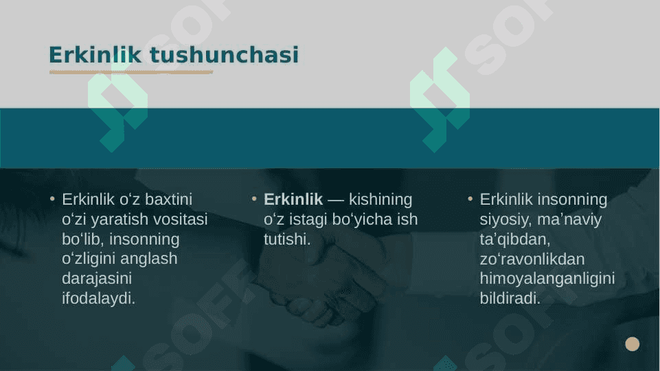 Erkinlik va javobgarlik jihatlari shaxs tanlanmasining o’lchami sifatida 4