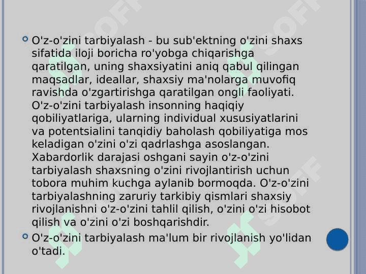 Shaxsning o‘zini o‘zi anglashi 8
