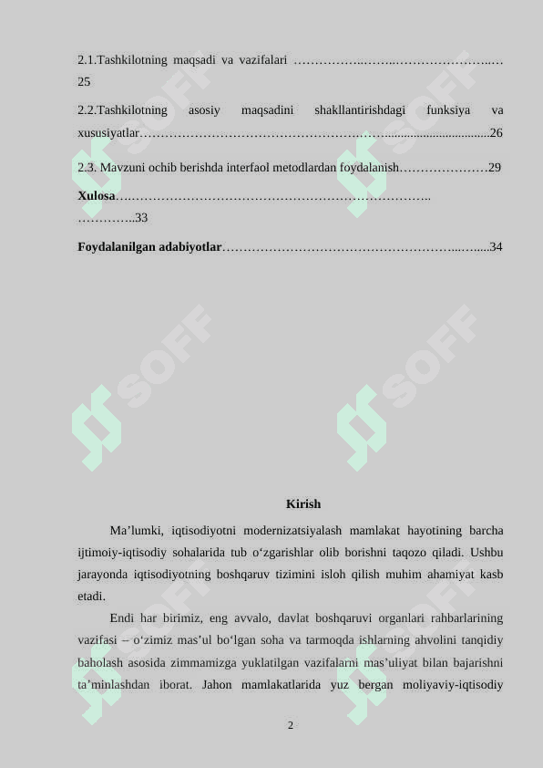 “Tashkil etish yo‘llari, tashkilotning asosiy maqsadini shakllantirish” 2