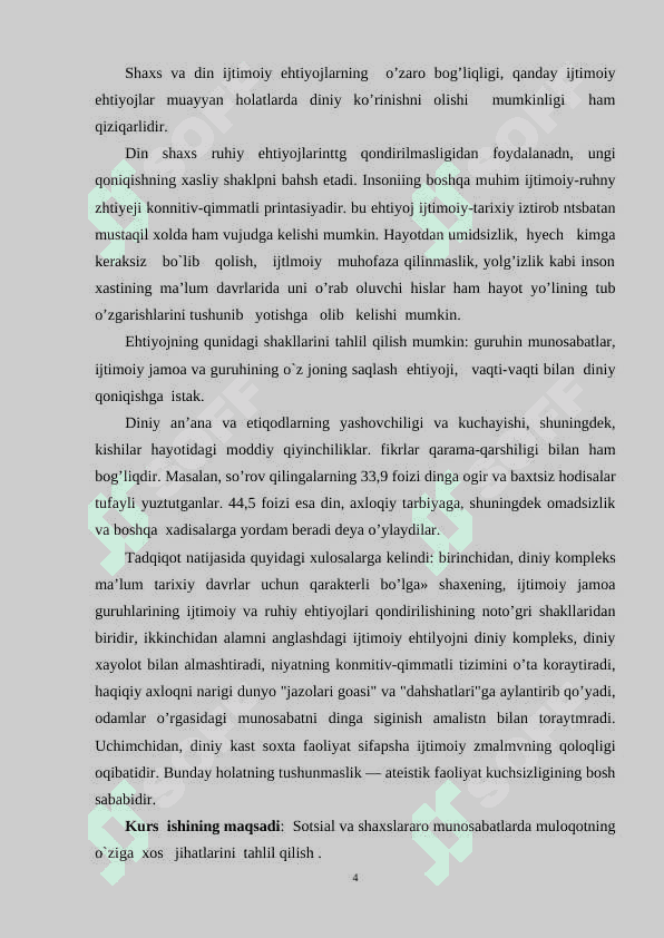 Diniy aloqalarning sotsial psixologiyada organilishi 4