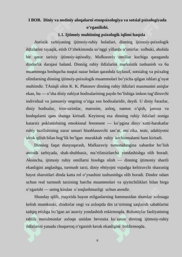Diniy aloqalarning sotsial psixologiyada organilishi 8