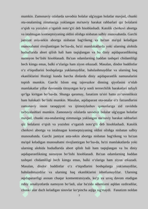 Diniy fanatizmning din psixologiyasida  o‘rganilishi 7