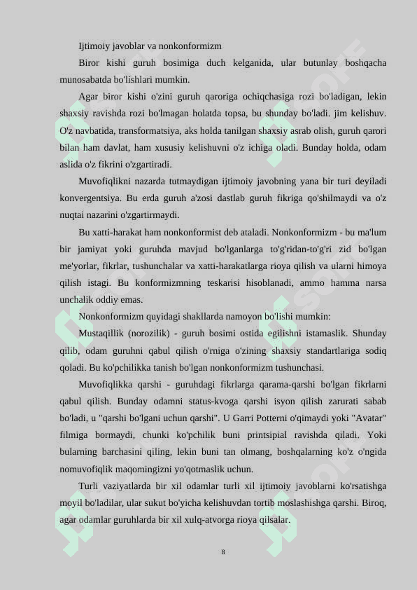 Konformlik turlari 8