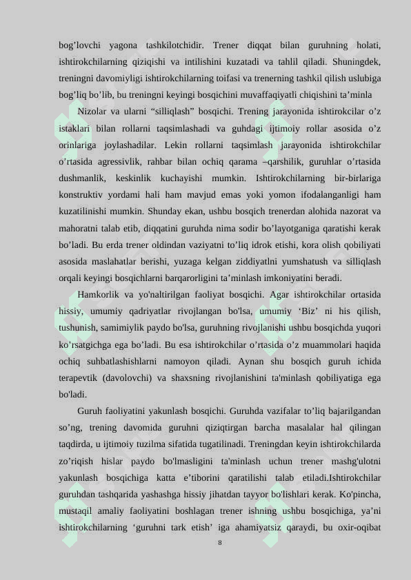 Guruh ishida qatnashishni istamaslik muammosi 8