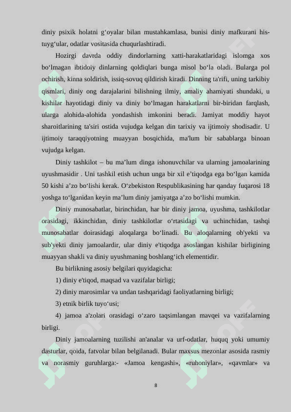 Diniy jamoa va din peshvolarining(rahnamolarining) insonga ko‘rsatadigan psixologik ta’siri 8