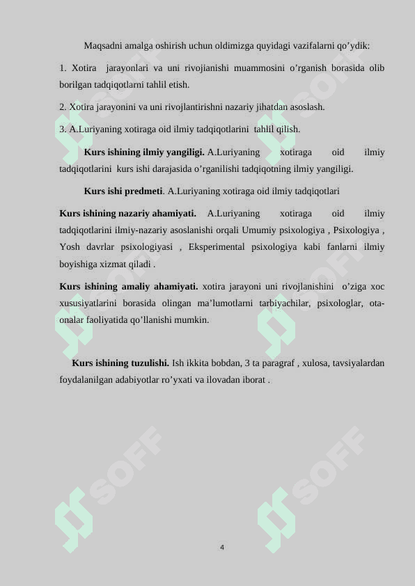 A. R Luriyaning xotiraga doir tadqiqotlari 4