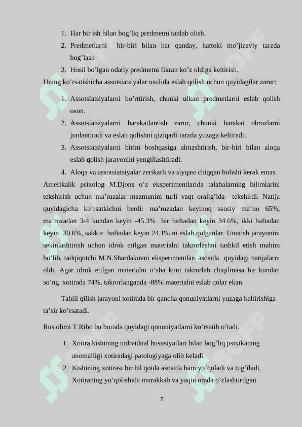 A. R Luriyaning xotiraga doir tadqiqotlari 7
