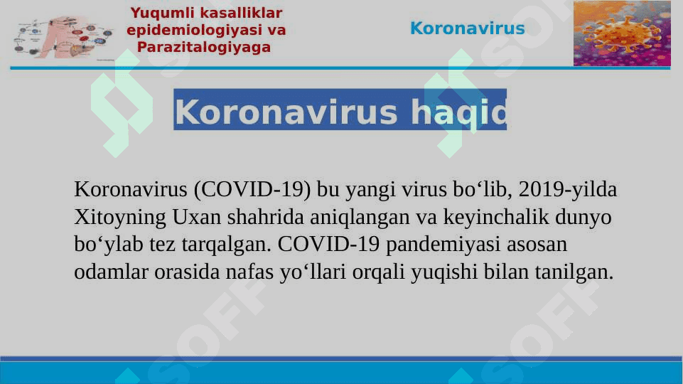 Koronavirus haqida - COVID 19 2