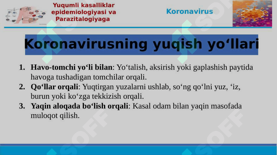 Koronavirus haqida - COVID 19 3