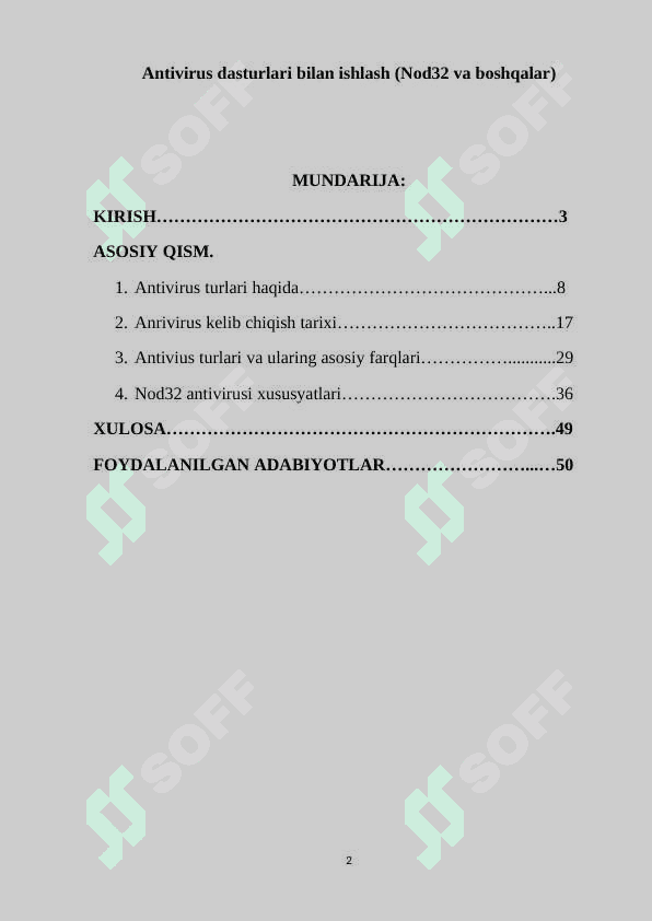 Antivirus dasturlari bilan ishlash (Nod32 va boshqalar) 2
