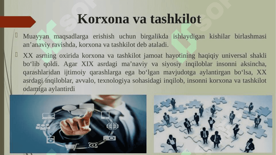 Hozirgi jamiyat hayotida "Korxona va tashkilot" tushunchasi va uning ahamiyati. 3