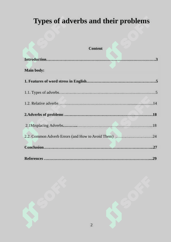 Types of adverbs and their problems 2